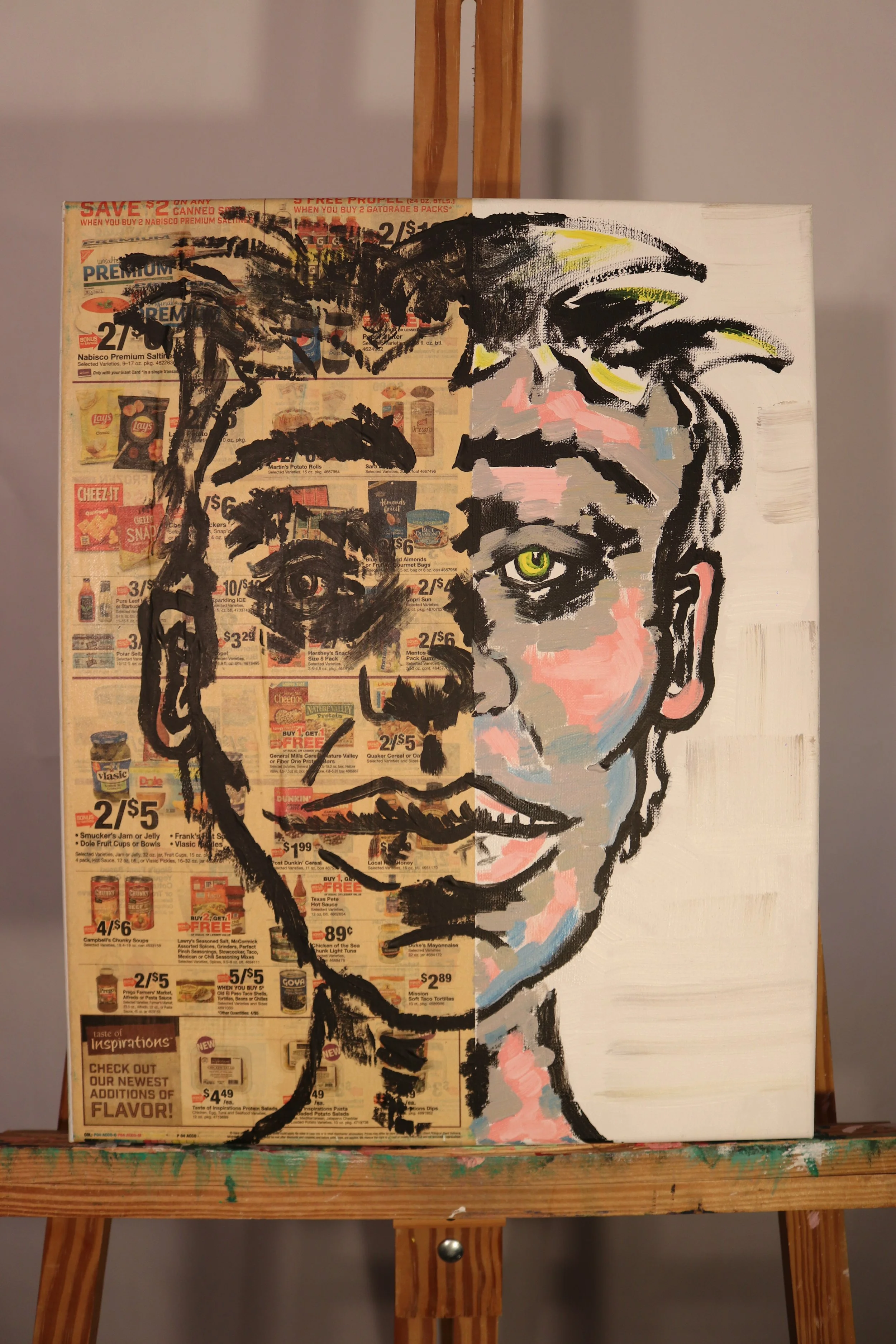 Cheapskate-Acrylic/Mixed Media-16"x20"-2021