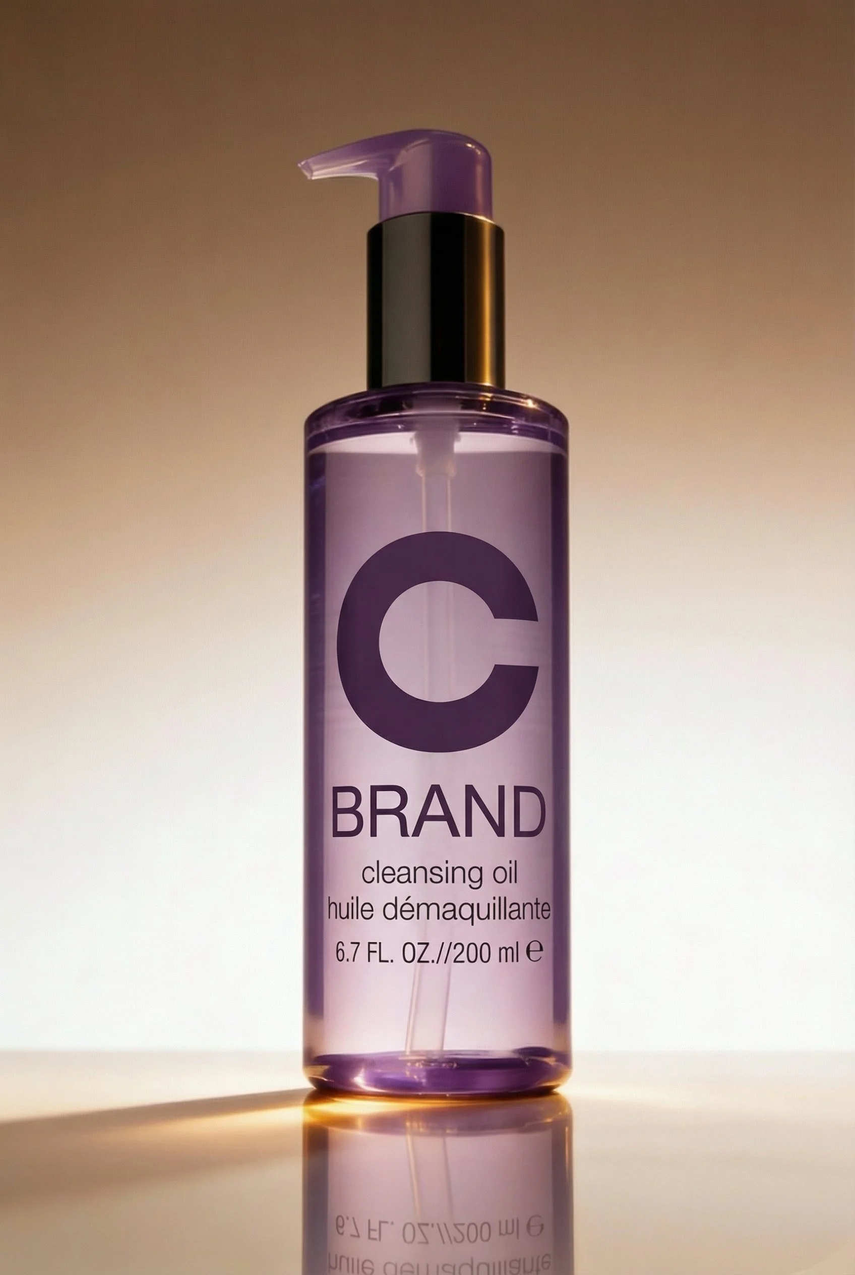 Skin Cleansing oil product shot for brand content and social media. Studio image of cleansing oil.