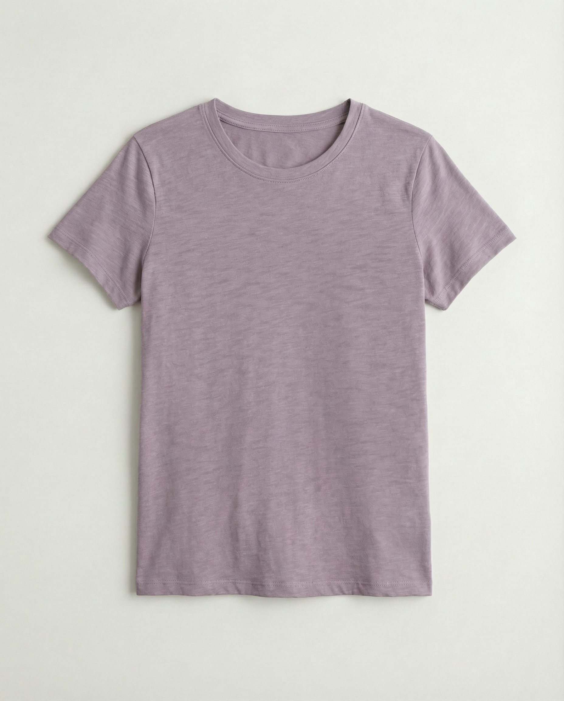 Elevated e-commerce catalog off-figure image of t-shirt for fashion and apparel brands.