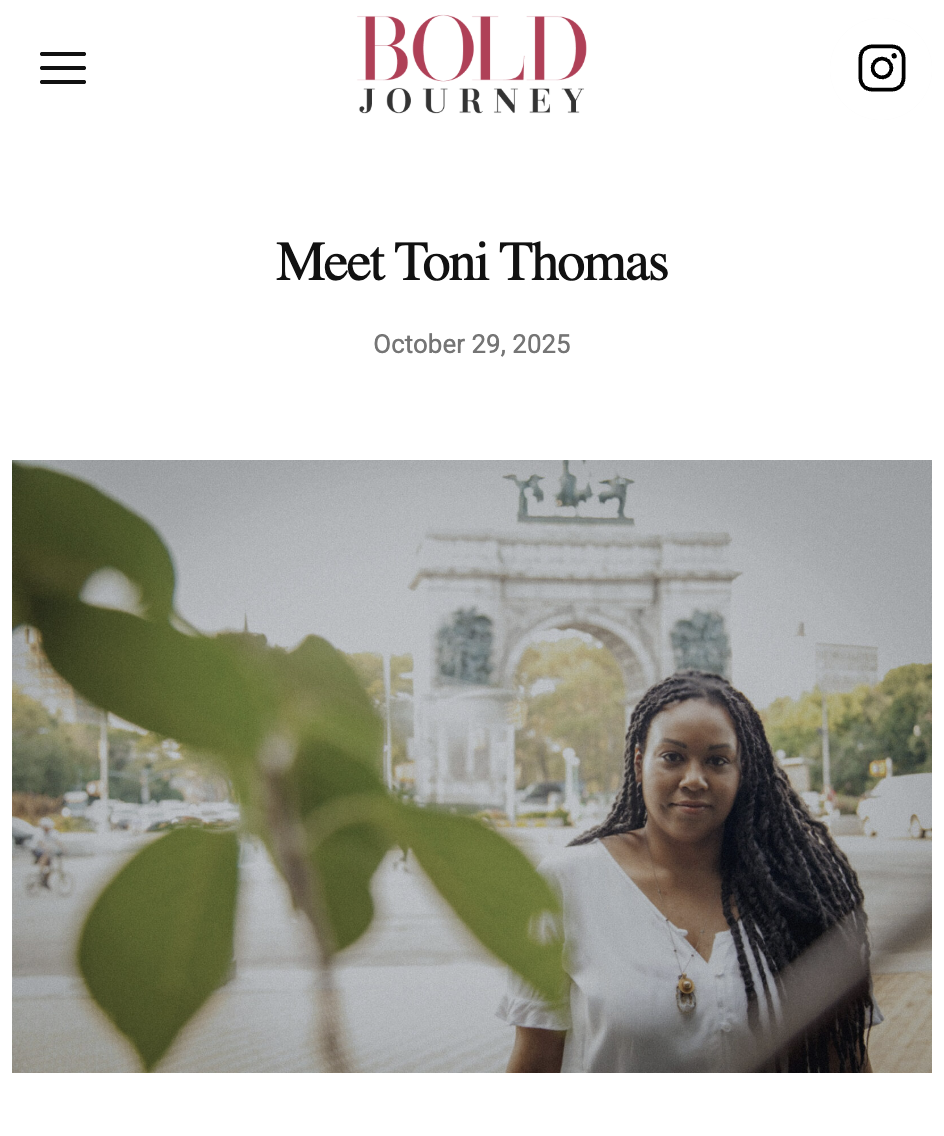 bold journey interview with toni thomas