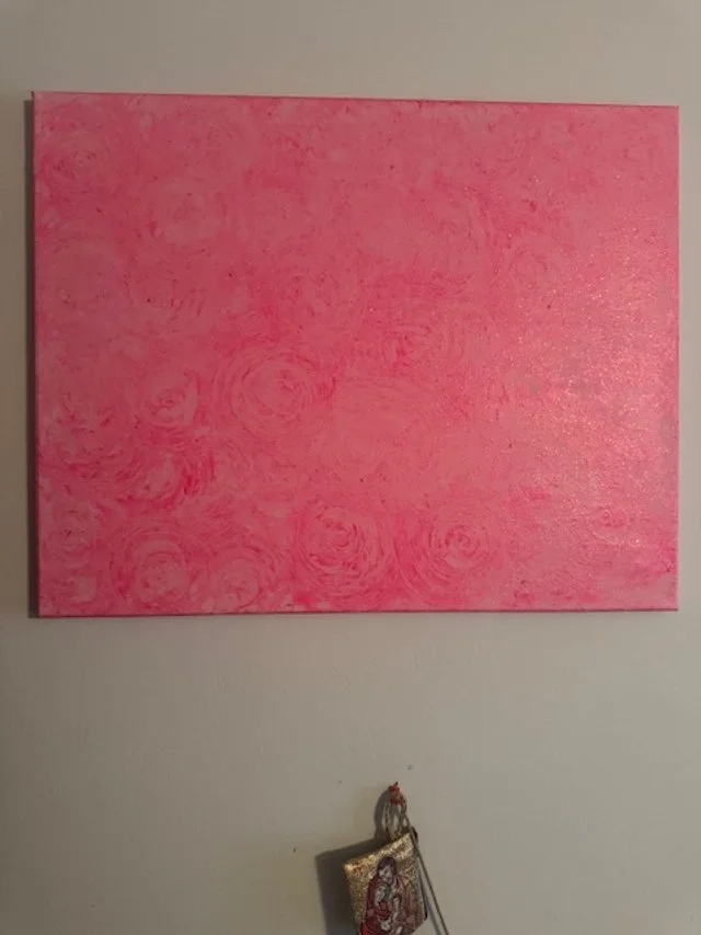 Pink Flower Glow In the Dark Art