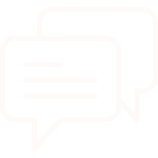Two speech bubbles, one overlapping the other, representing conversation or communication.