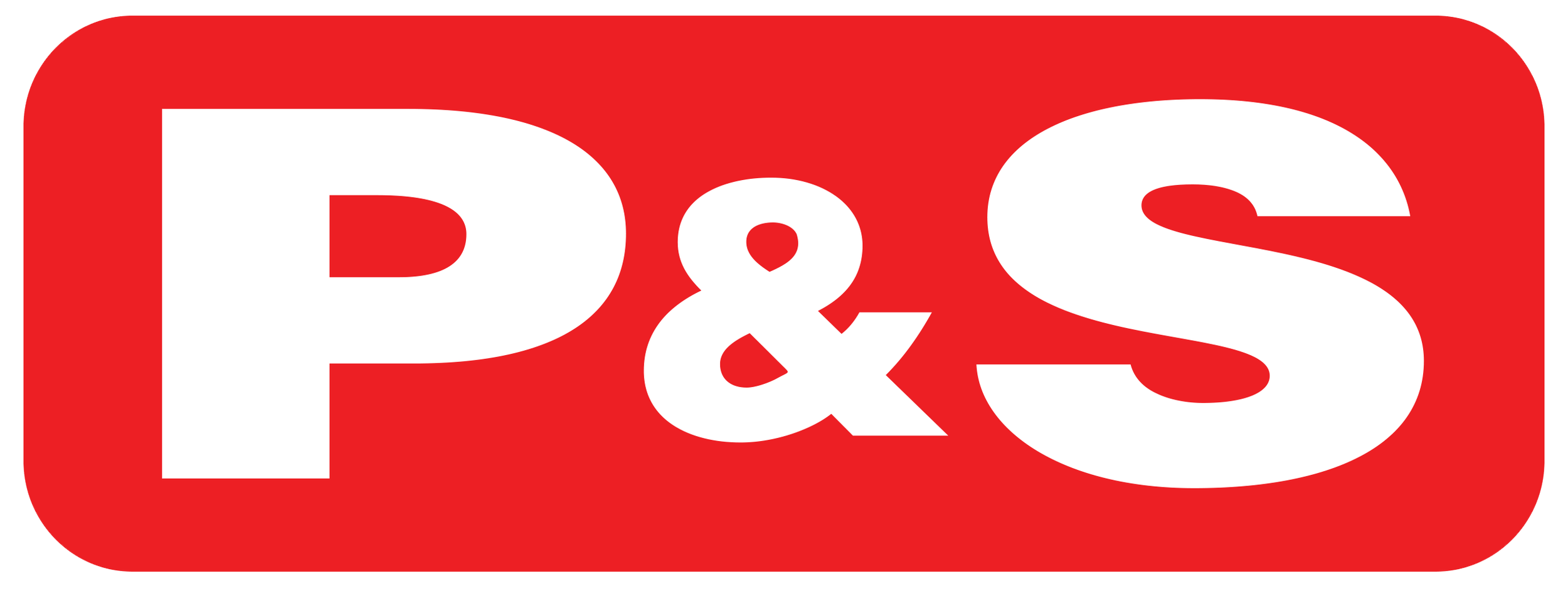 Red background with white text reading "P&S" in bold.
