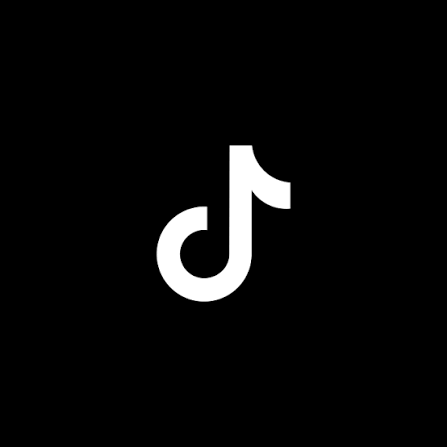TikTok logo on a black background.