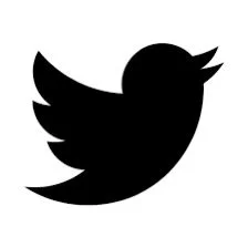 Silhouette of the Twitter bird logo in black