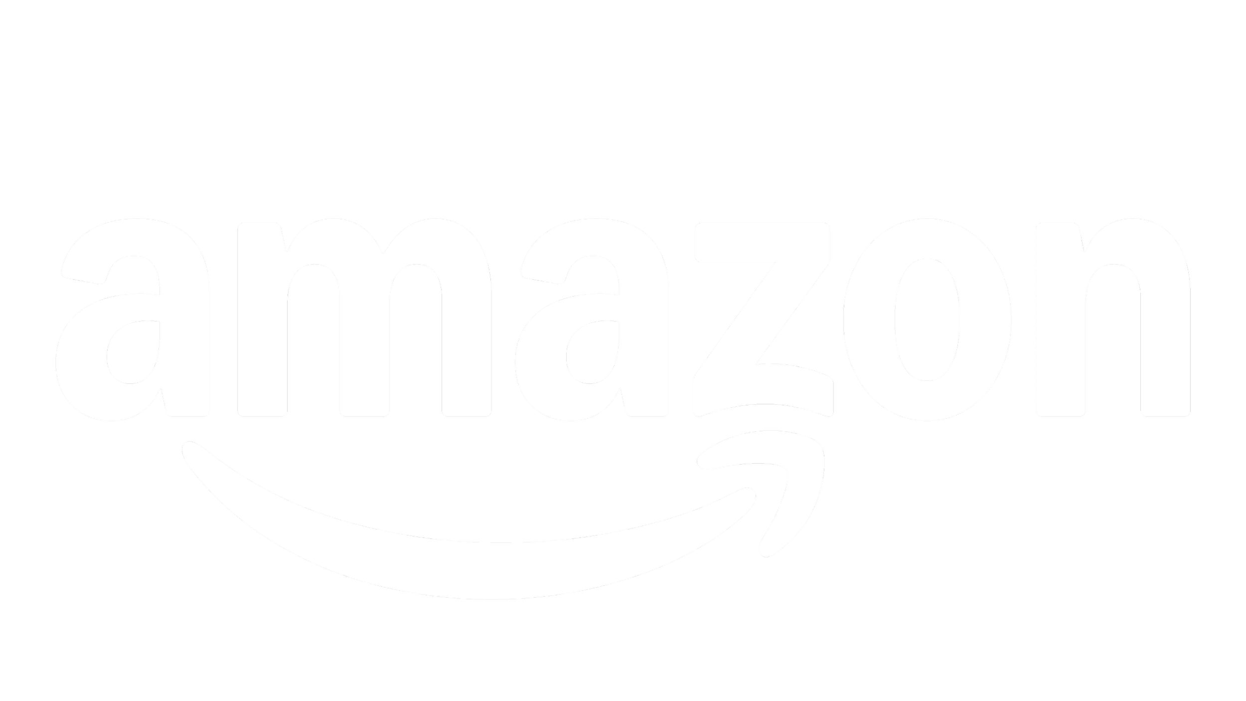 Black background with the white Amazon logo, featuring the text 'amazon' with a curved arrow underneath pointing from A to Z.