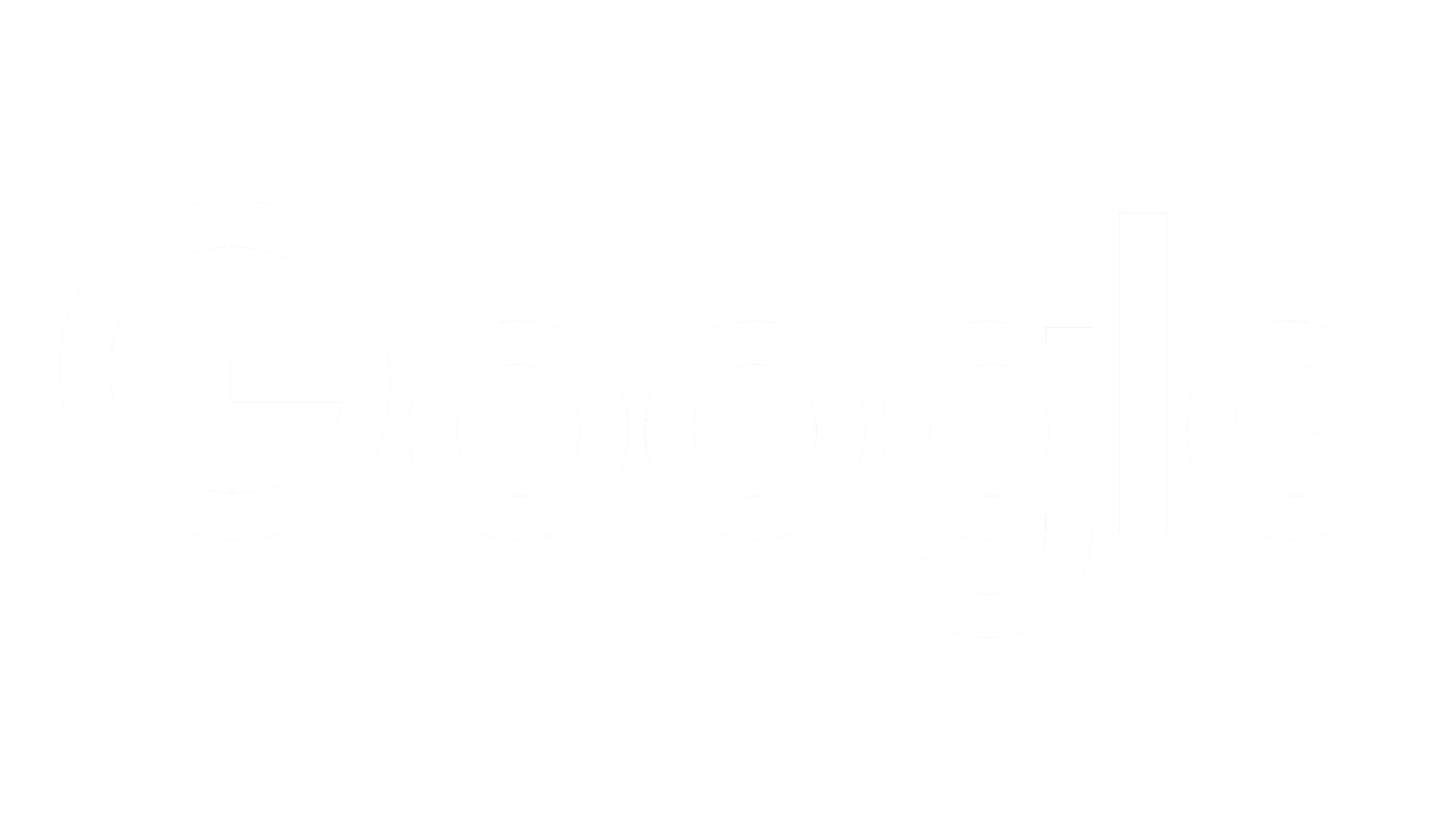 Google logo with white text on a black background