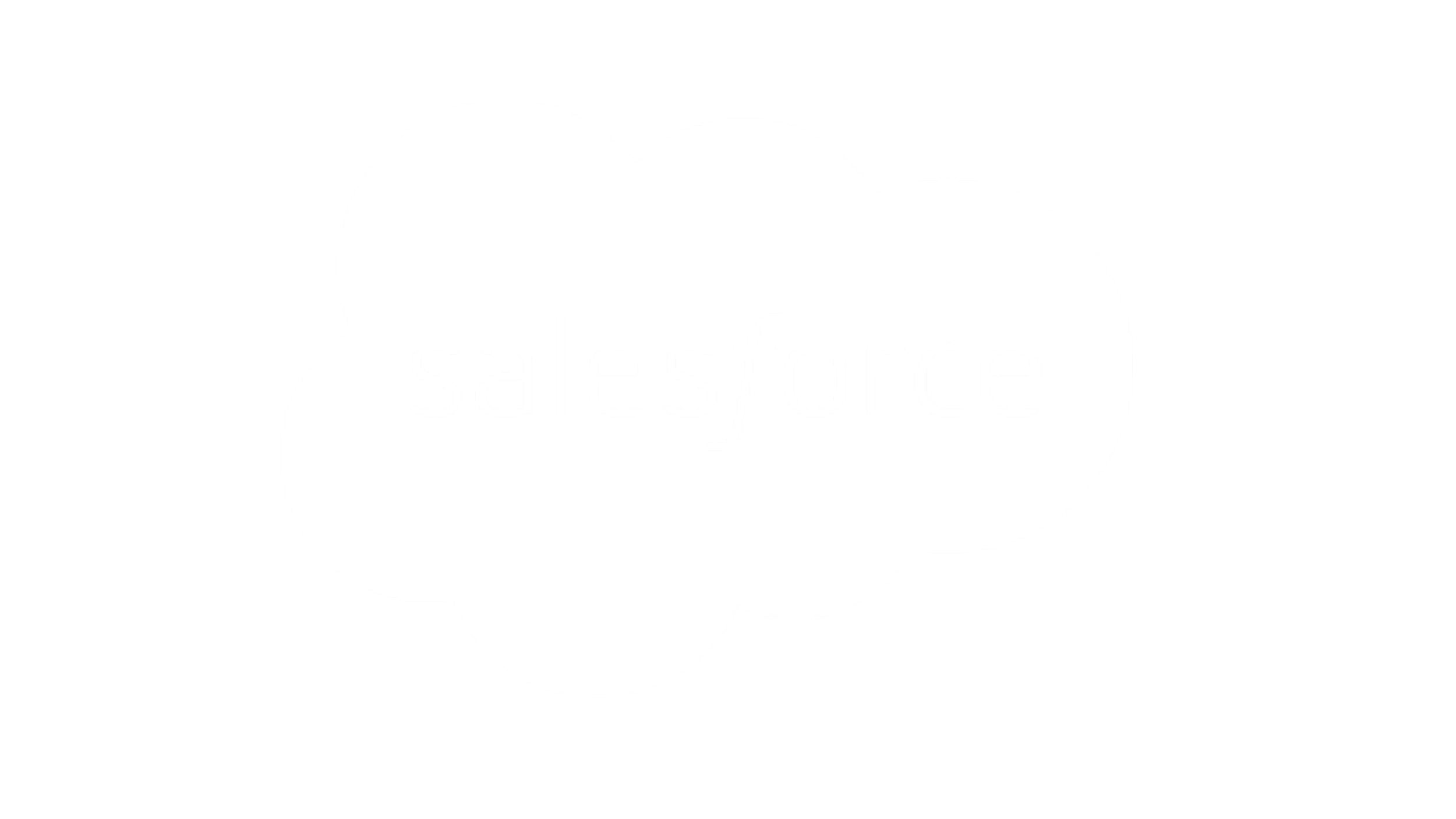 Salesforce logo with overlapping cloud icons on a black background.