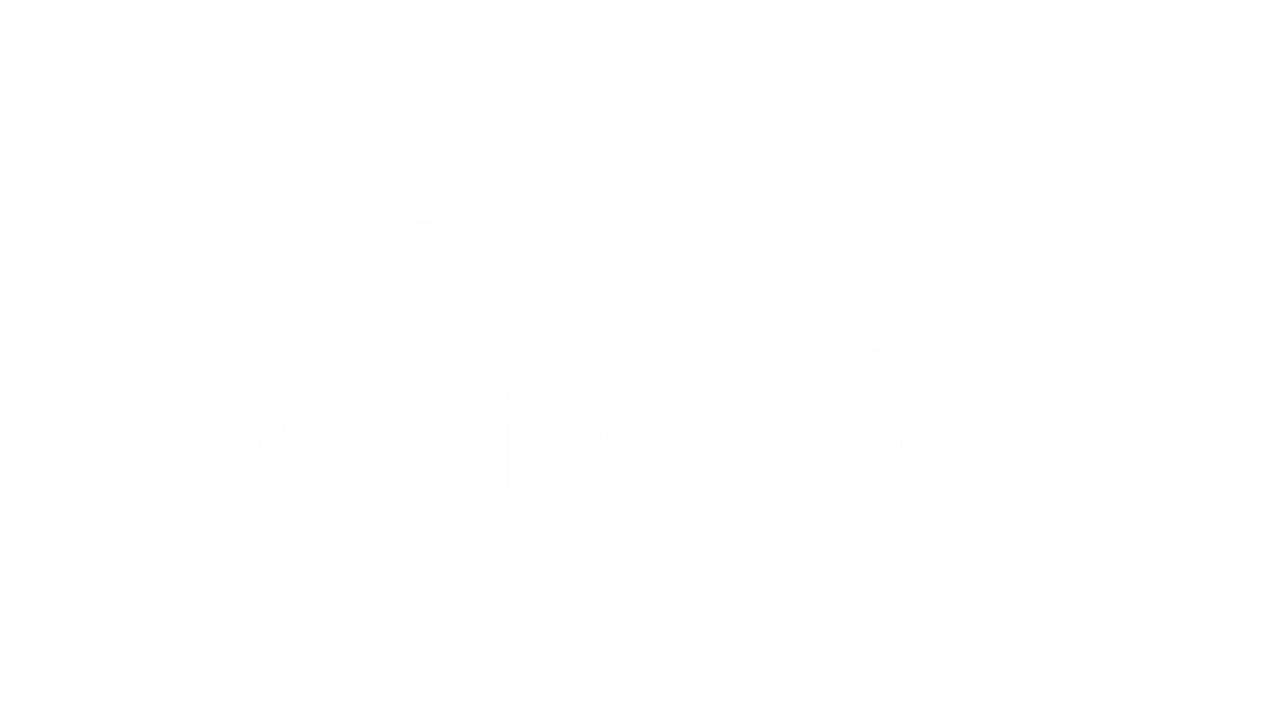 Text that reads 'Gates Foundation' in large white letters on a black background.