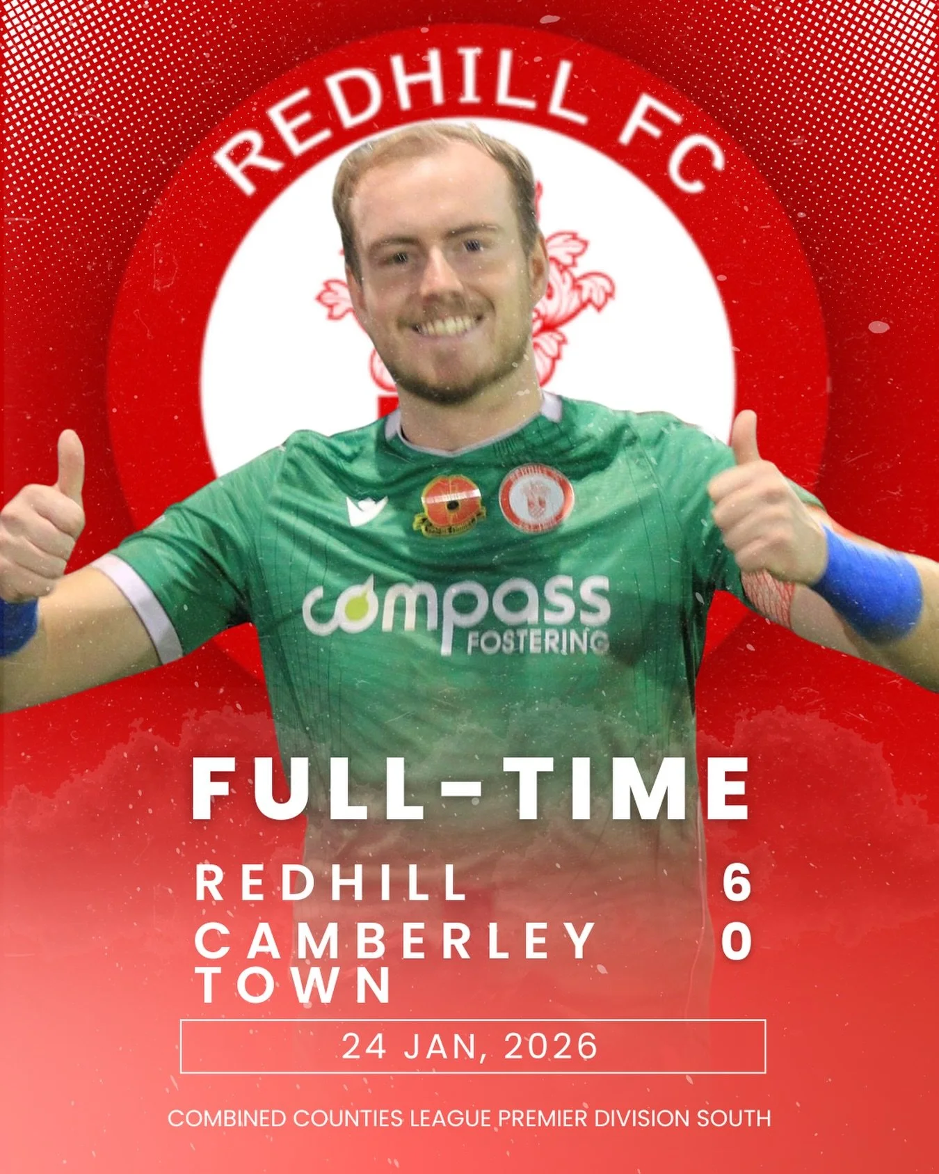 🦞Result🦞

Redhill 6
Camberley Town 0

Convincing win for the Lobsters in the @comcofl Premier Division South. Thanks for the support. 👏🏻 

#redhillfc #upthelobsters🦞