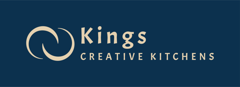 Logo for Kings Creative Kitchens featuring interlocking circles and stylized text.