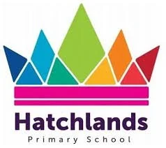 Hatchlands Primary School logo with colourful crown-like geometric shapes