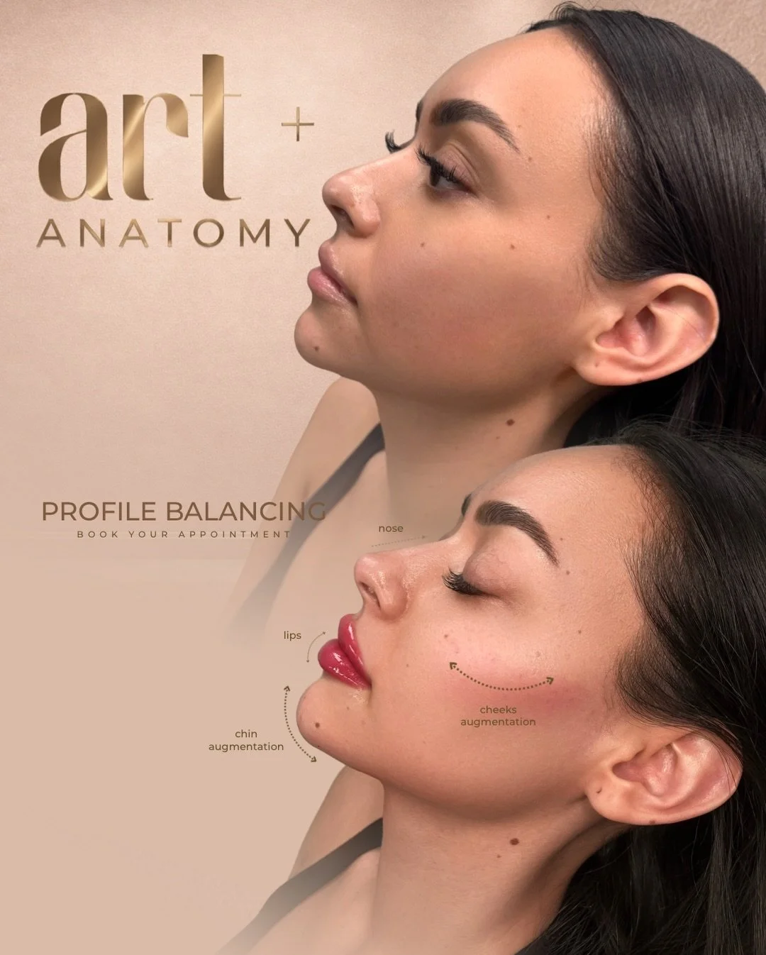True facial harmony is never about one feature.
It&rsquo;s about balance, proportions, and precision.

Profile balancing is a customized approach that enhances the nose, lips, chin, and cheeks in harmony &mdash; respecting your anatomy and natural be