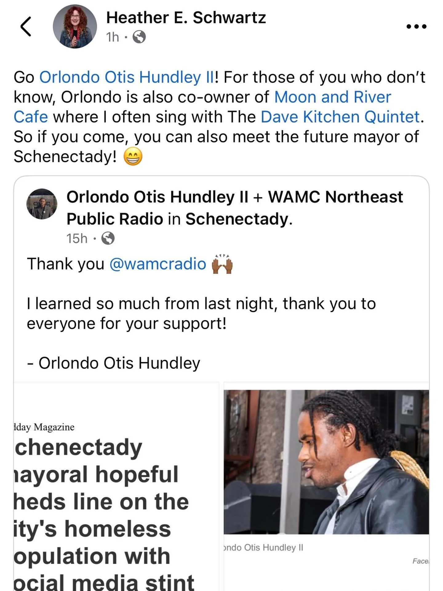 Great music tonight at the Moon &amp; River cafe!