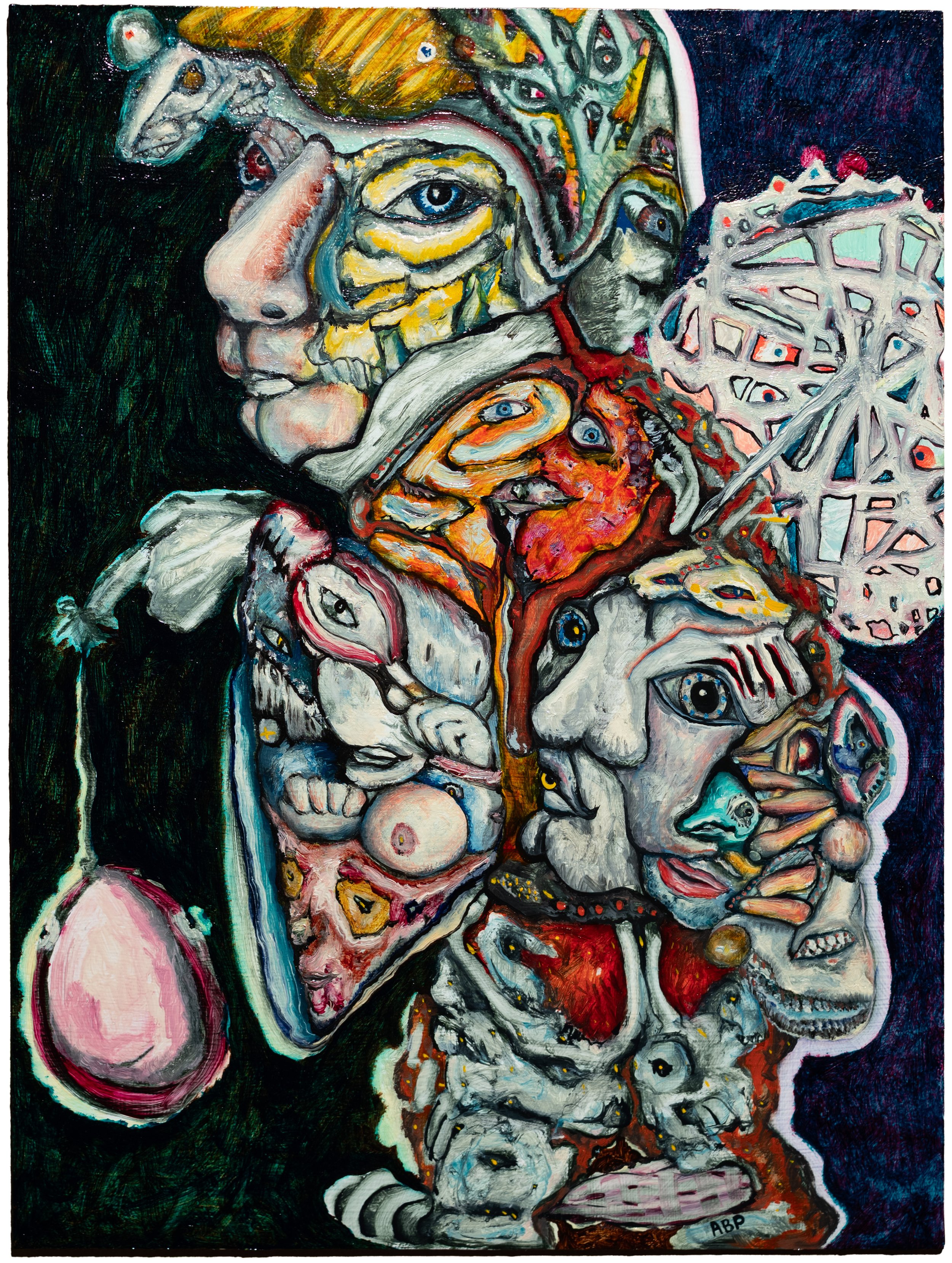 JUMPSUIT JIM AND THE PHANTOM, 2025, oil on panel, 9 x 12 inches 
(ID: 13 2025 1)