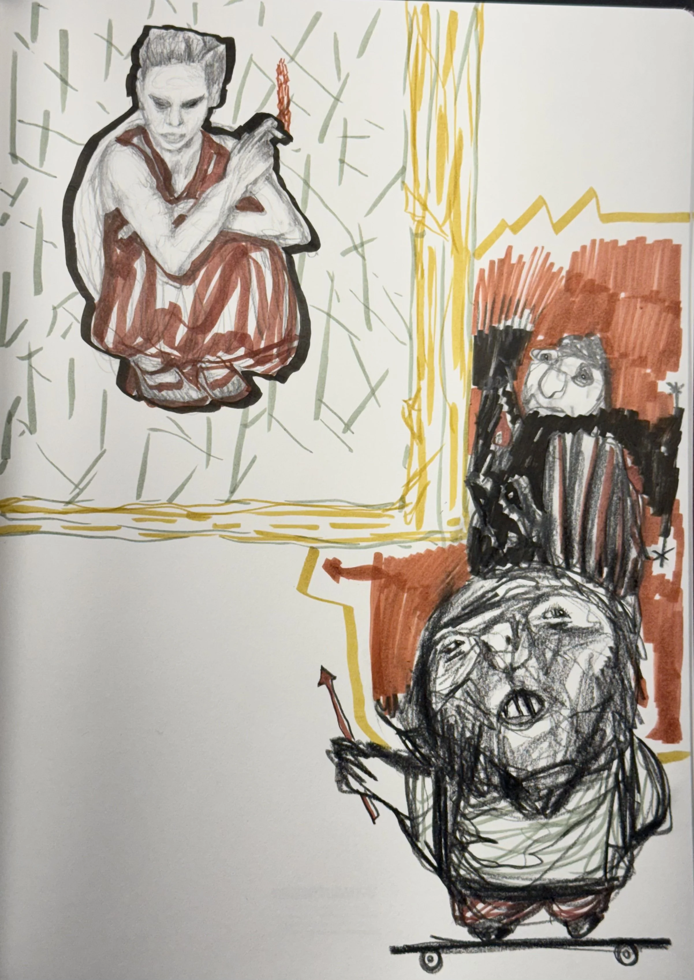 Museum Piece, 2024
Graphite and ink on paper,
9 x 12 inches