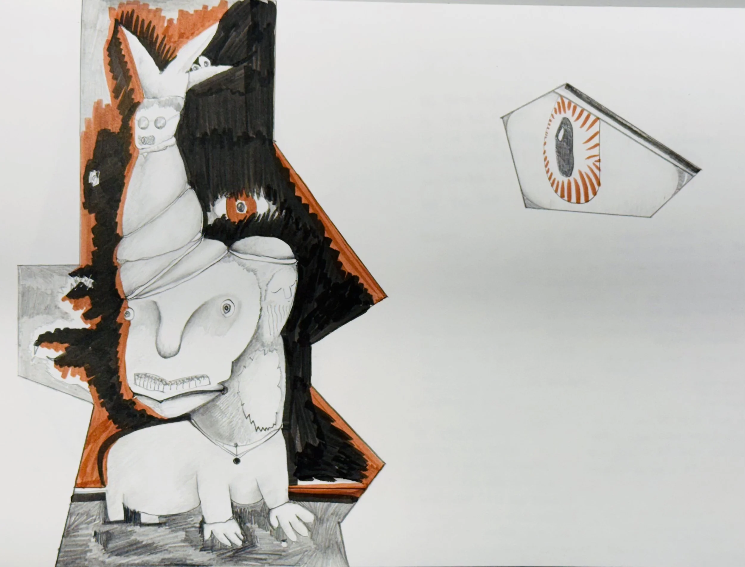 Tower, 2024
Graphite and ink on paper, 
9 x 12 inches