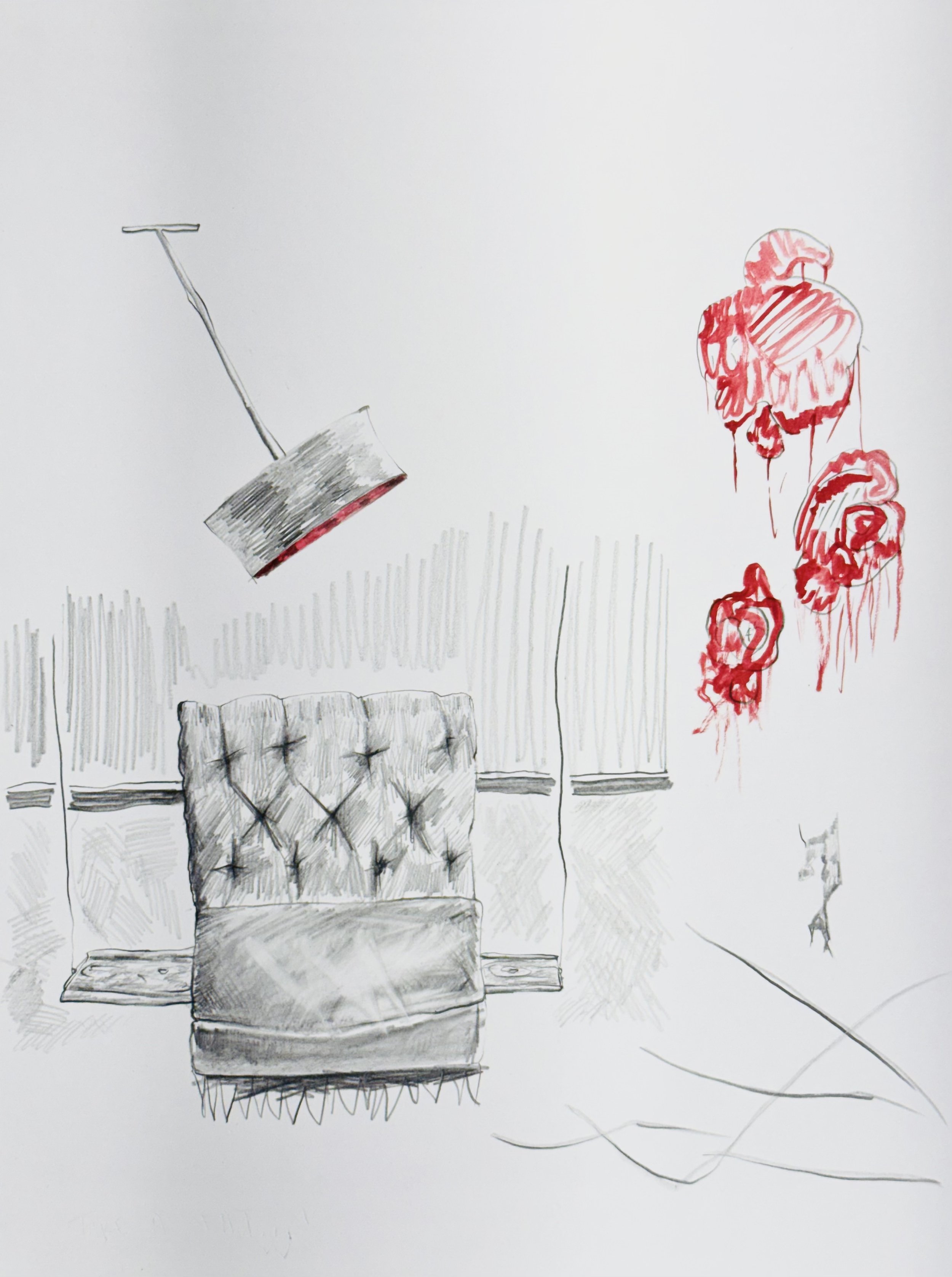 Chair Study, 2024
Graphite and watercolor on paper,
9 x 12 inches