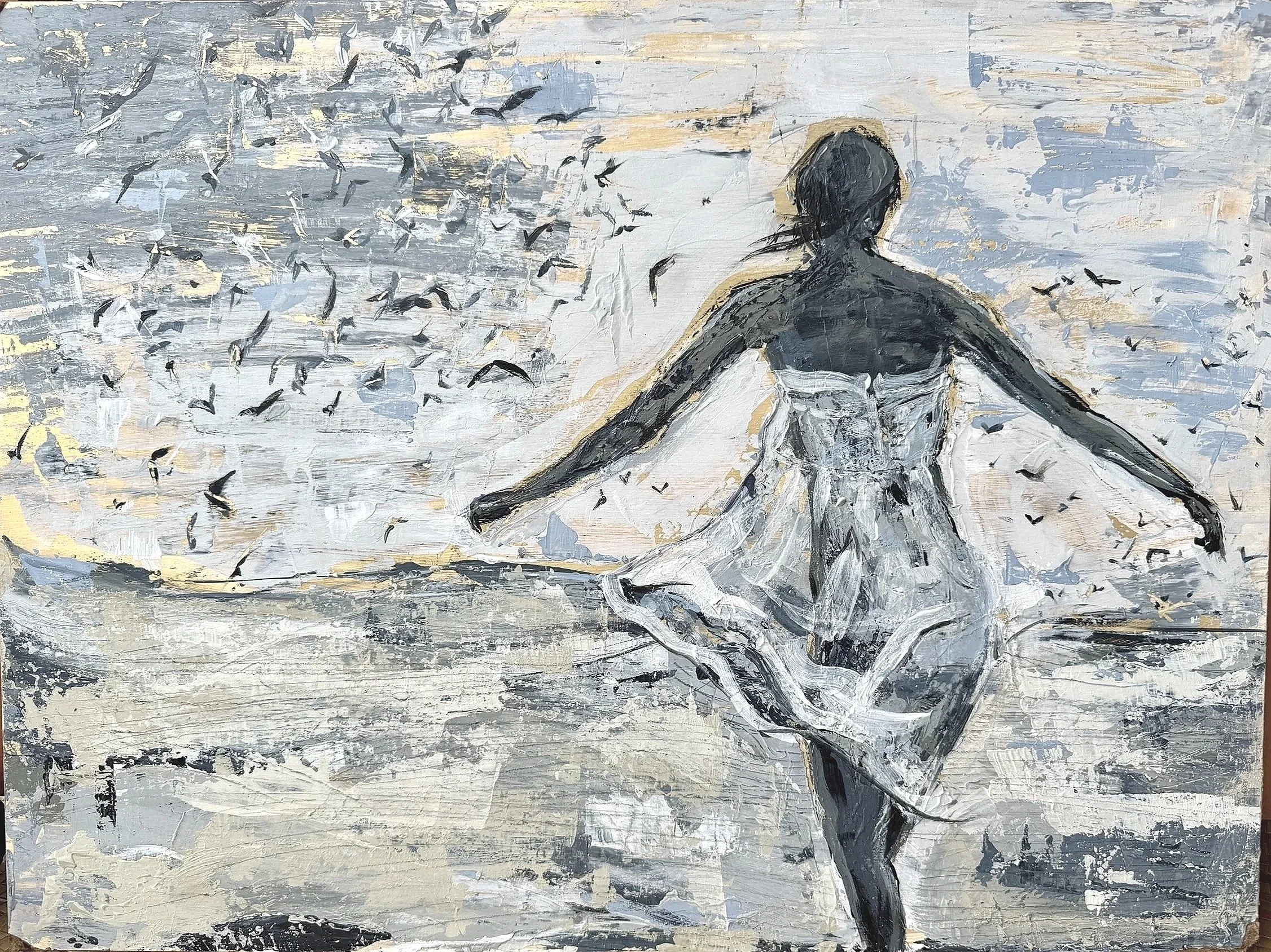 Free/Play  acrylic on clayboard, 18x24 available in print 
