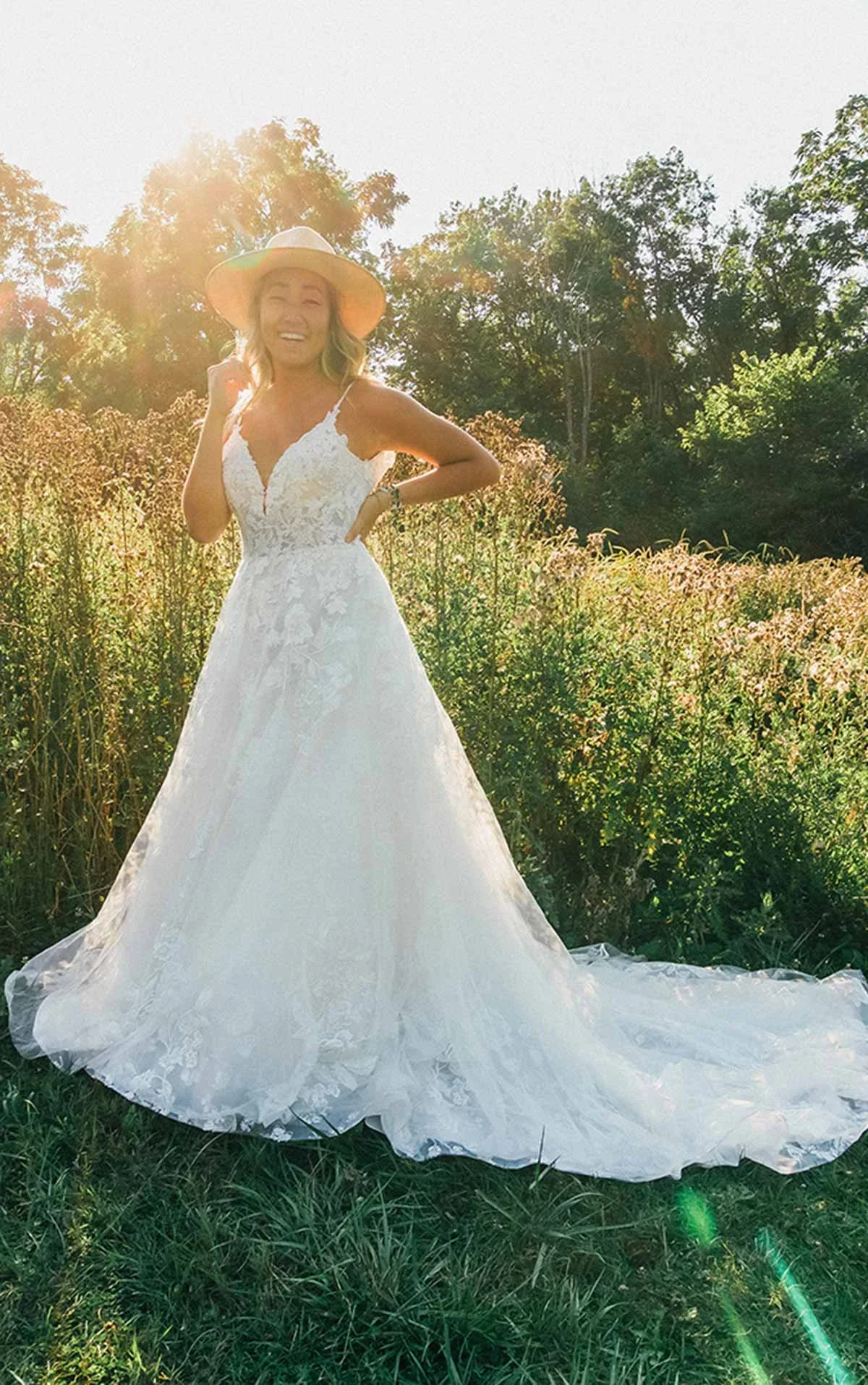 Classic Aline Wedding Dress with Sparkling Lace
