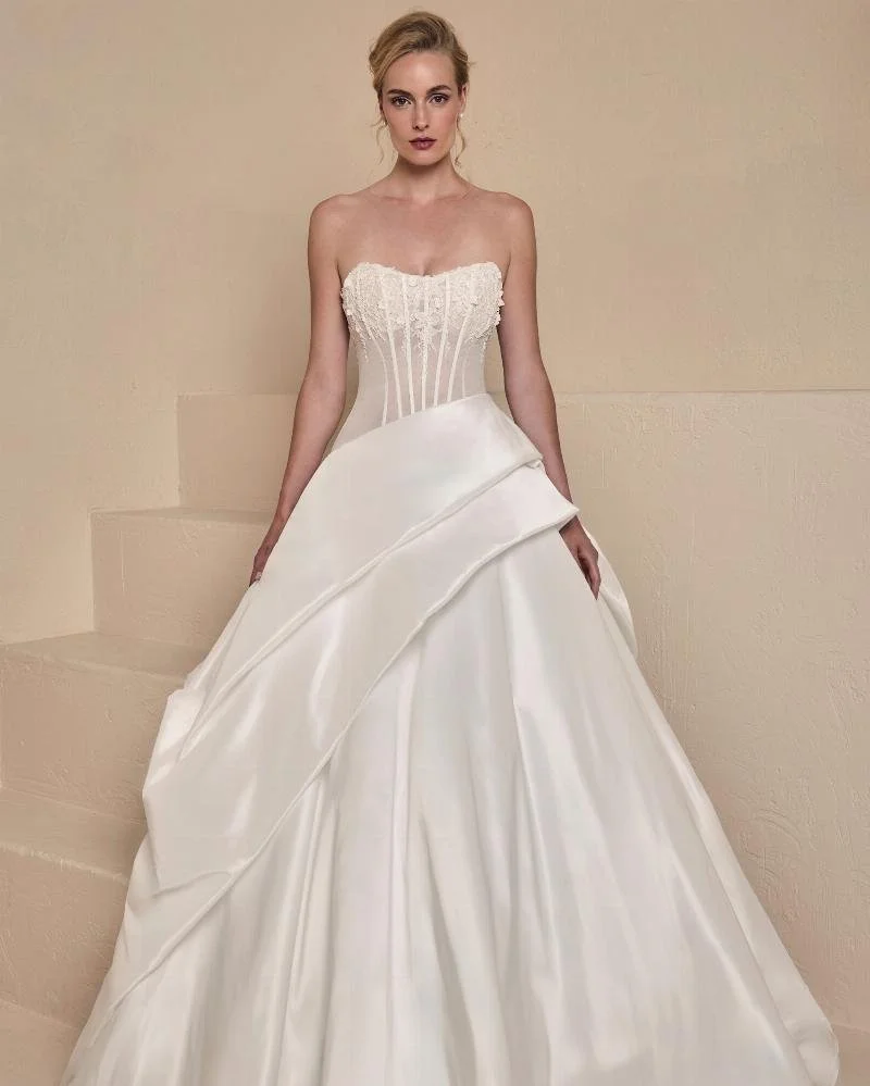 Strapless Ballgown Wedding Dress with Lace