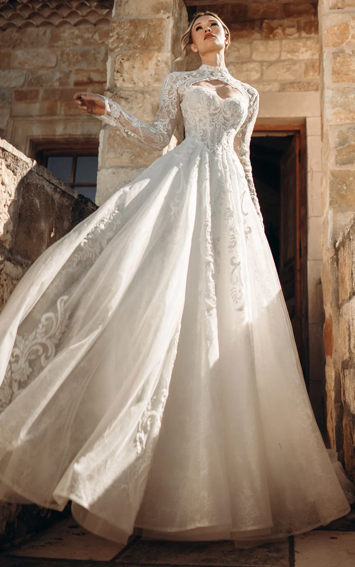 Martina Liana ML2040 couture wedding dress with structured bodice and elegant bridal silhouette at Bride To Be Couture SacramentoDetail.webp