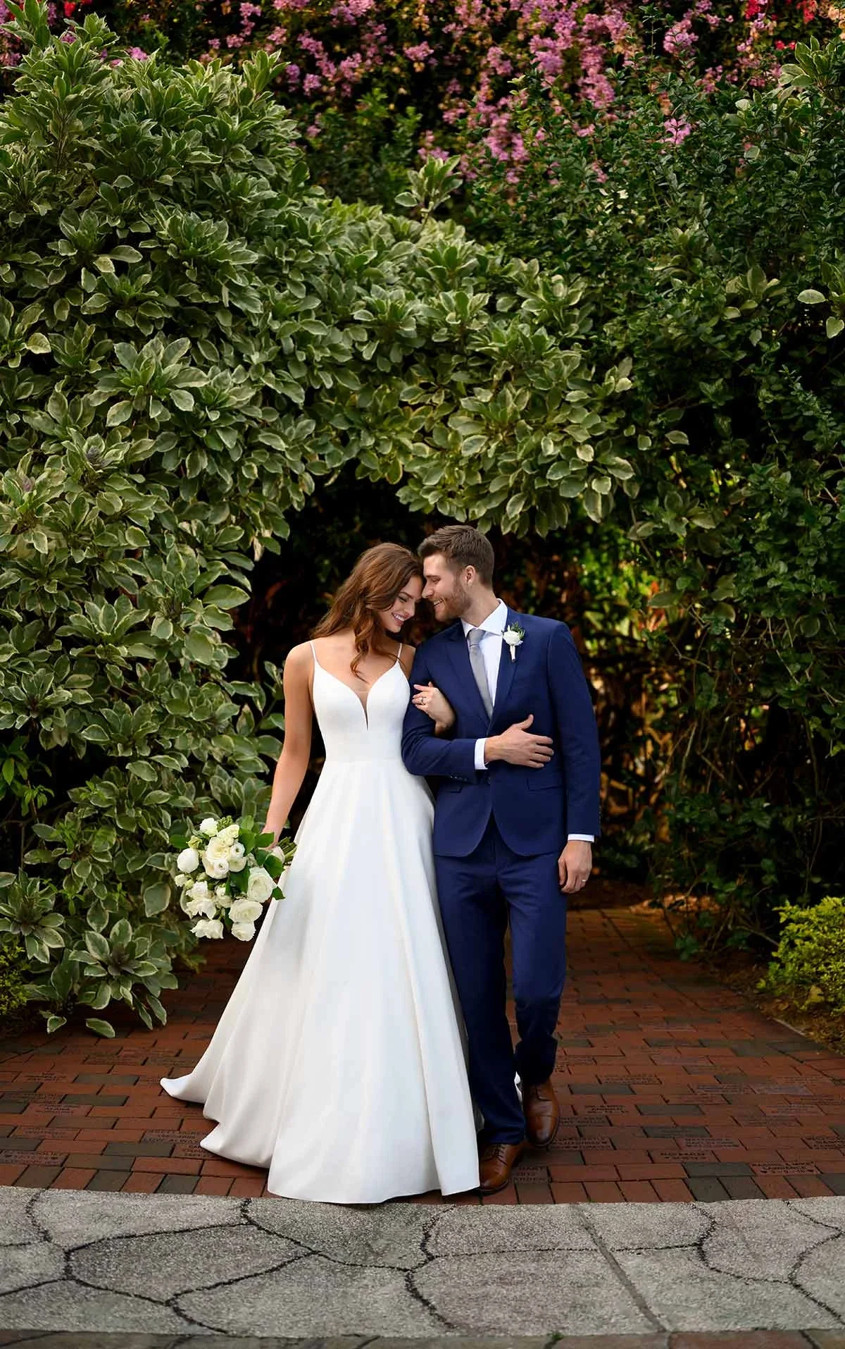 Clean Dove Satin Ballgown with Sheer Back