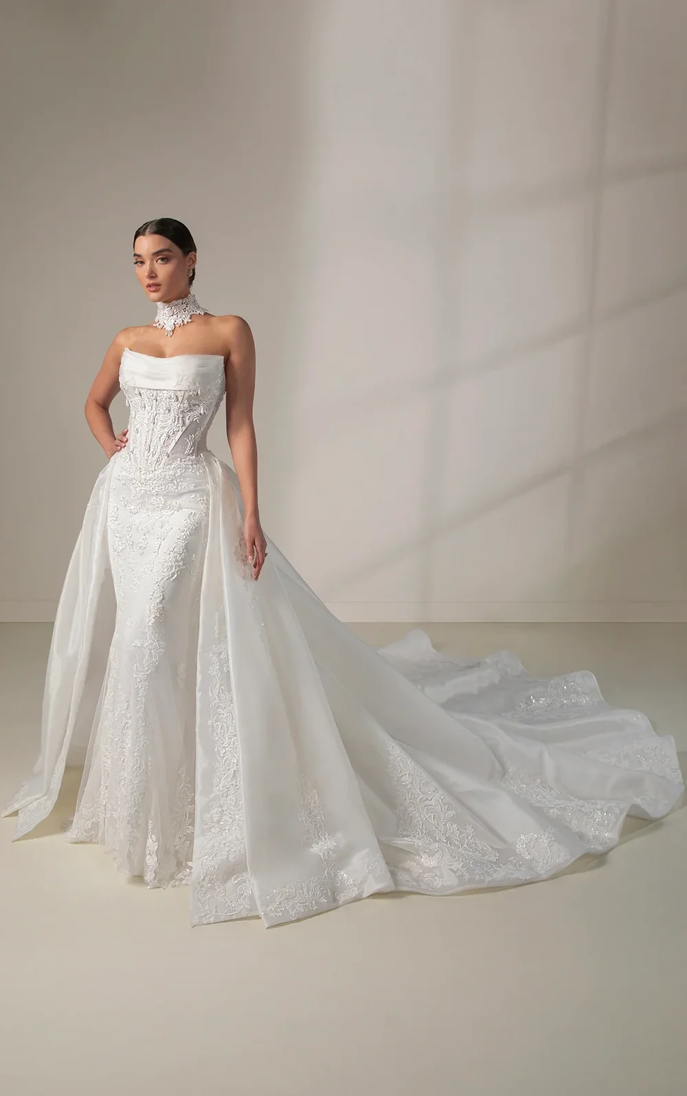 wedding dress martina liana ML1942 by Garden lace Fit and flare style dress with thin straps Martina Liana Luxe LE1415 ||