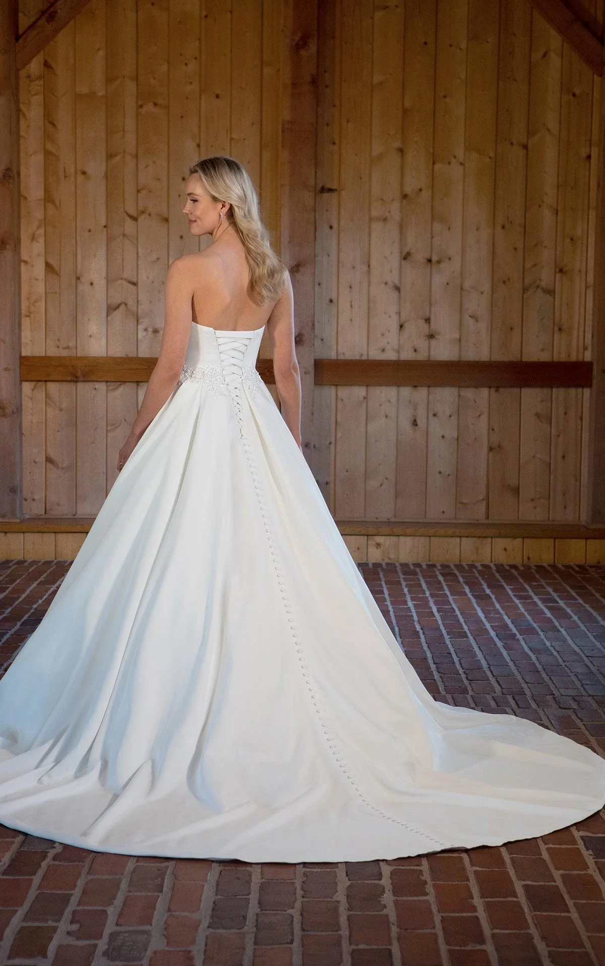 Classic Satin Ballgown Wedding Dress with Pockets
