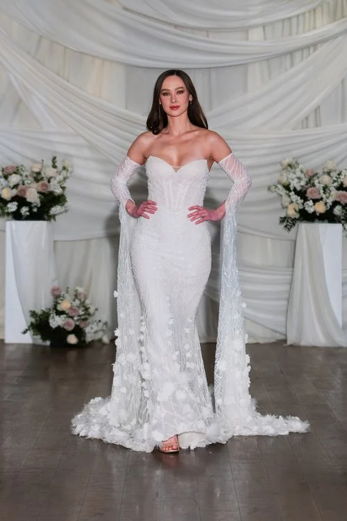 Elizabeth Lee Lina Strapless Beaded Mermaid Wedding Dress