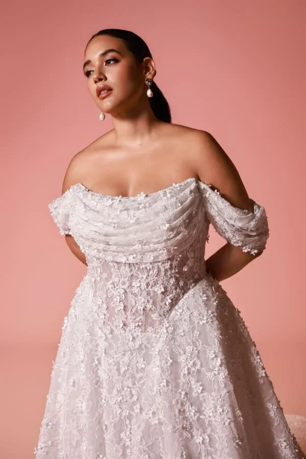 Dany Girl Cassia Strapless A-Line Wedding Dress with Detachable Sleeves