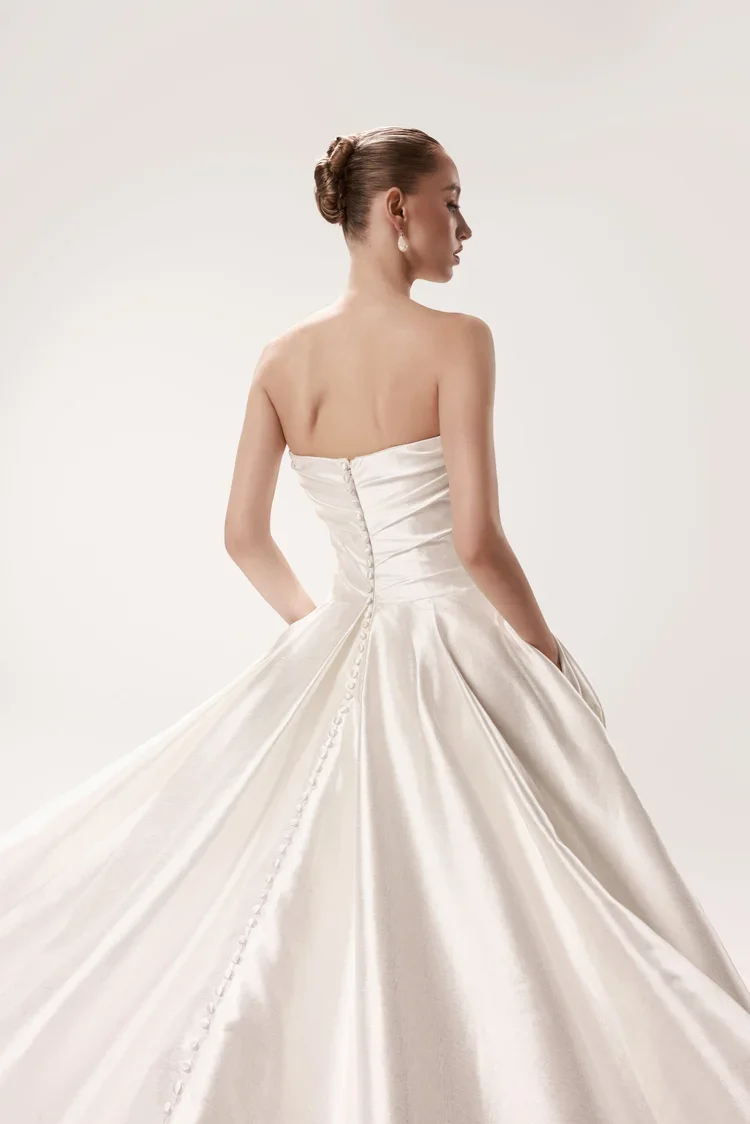 Dany Tabet Elina Strapless Satin Ballgown Wedding Dress