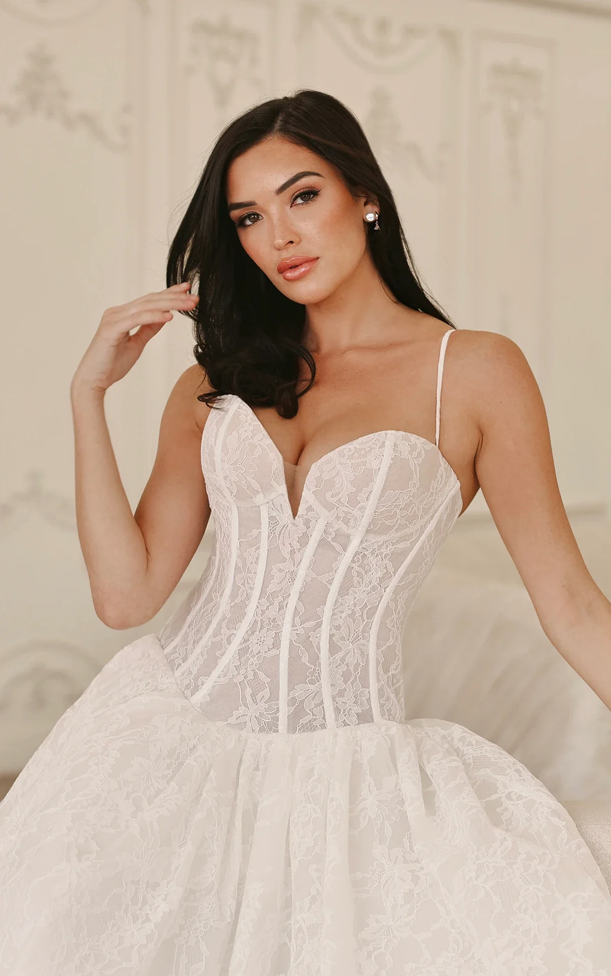 Romantic Sweetheart Princess Aline Wedding Dress with Detachable Bow Belt