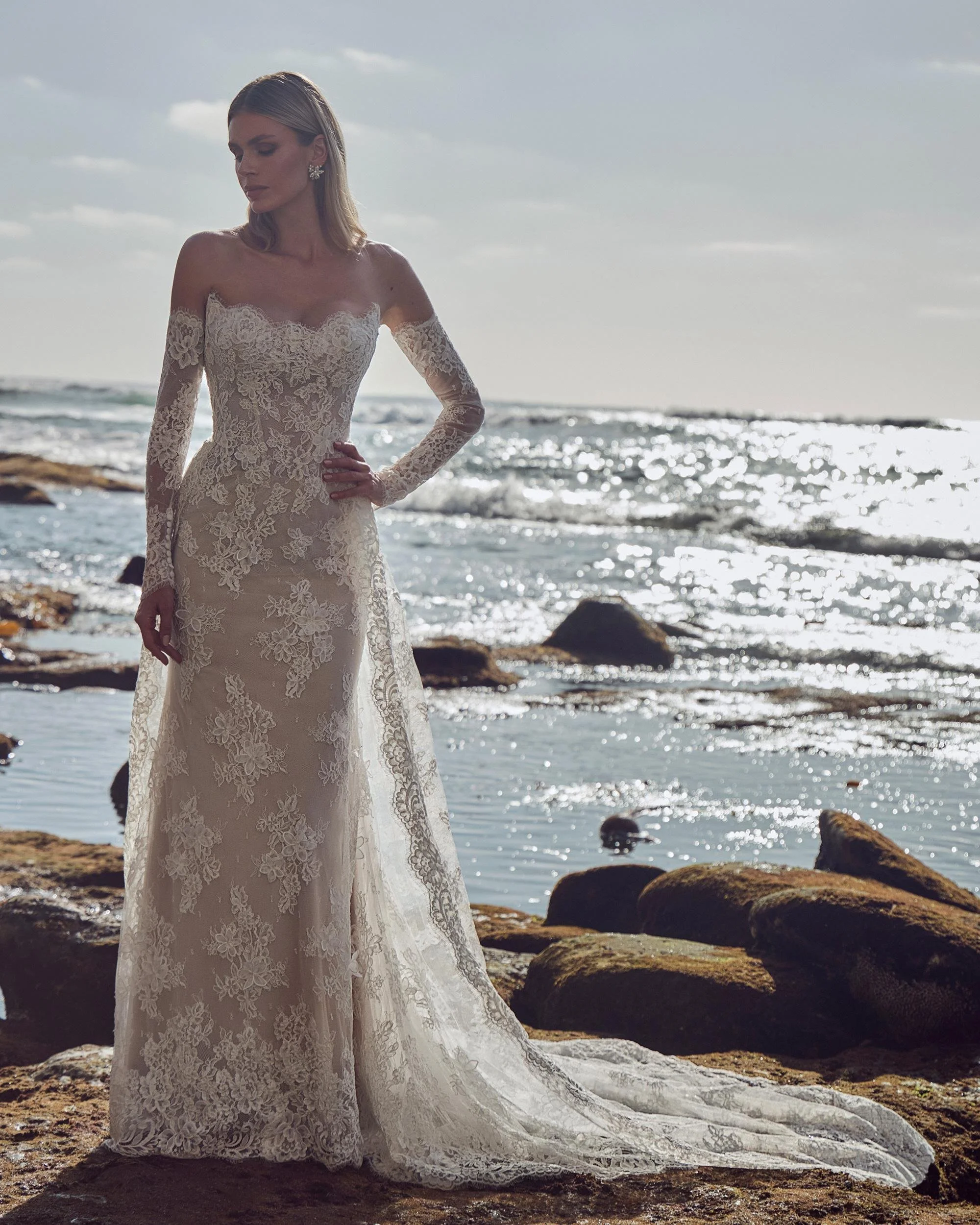 Sexy Wedding Dress with an overskirt and Strapless top