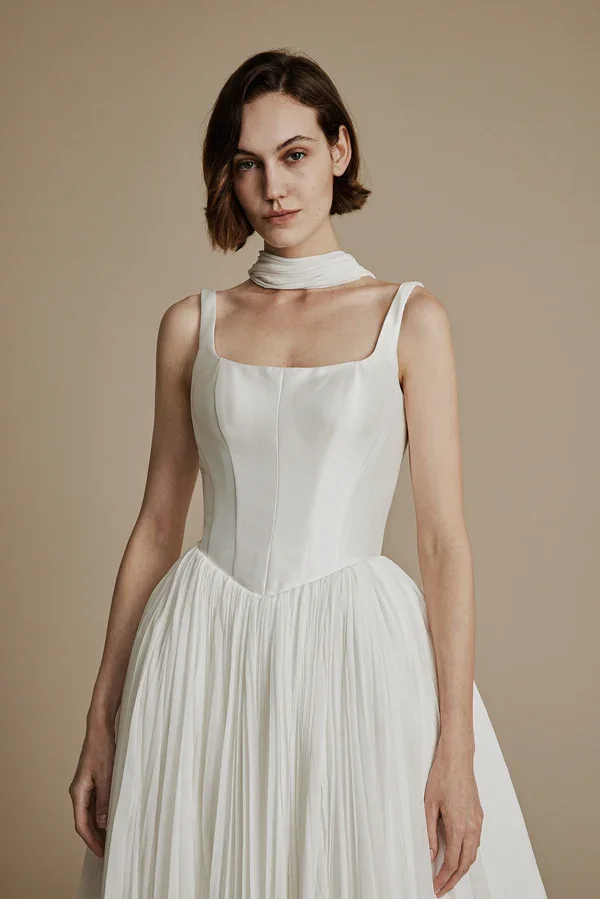 La Premiere Bridal Couture Cecil Square Neck Ballgown Wedding Dress With Modern Elegance