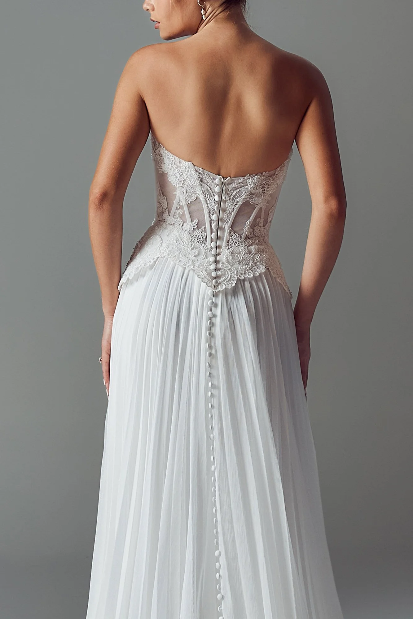 Evie Young Sally Lace Aline Wedding Dress with Long Sleeve Jacket