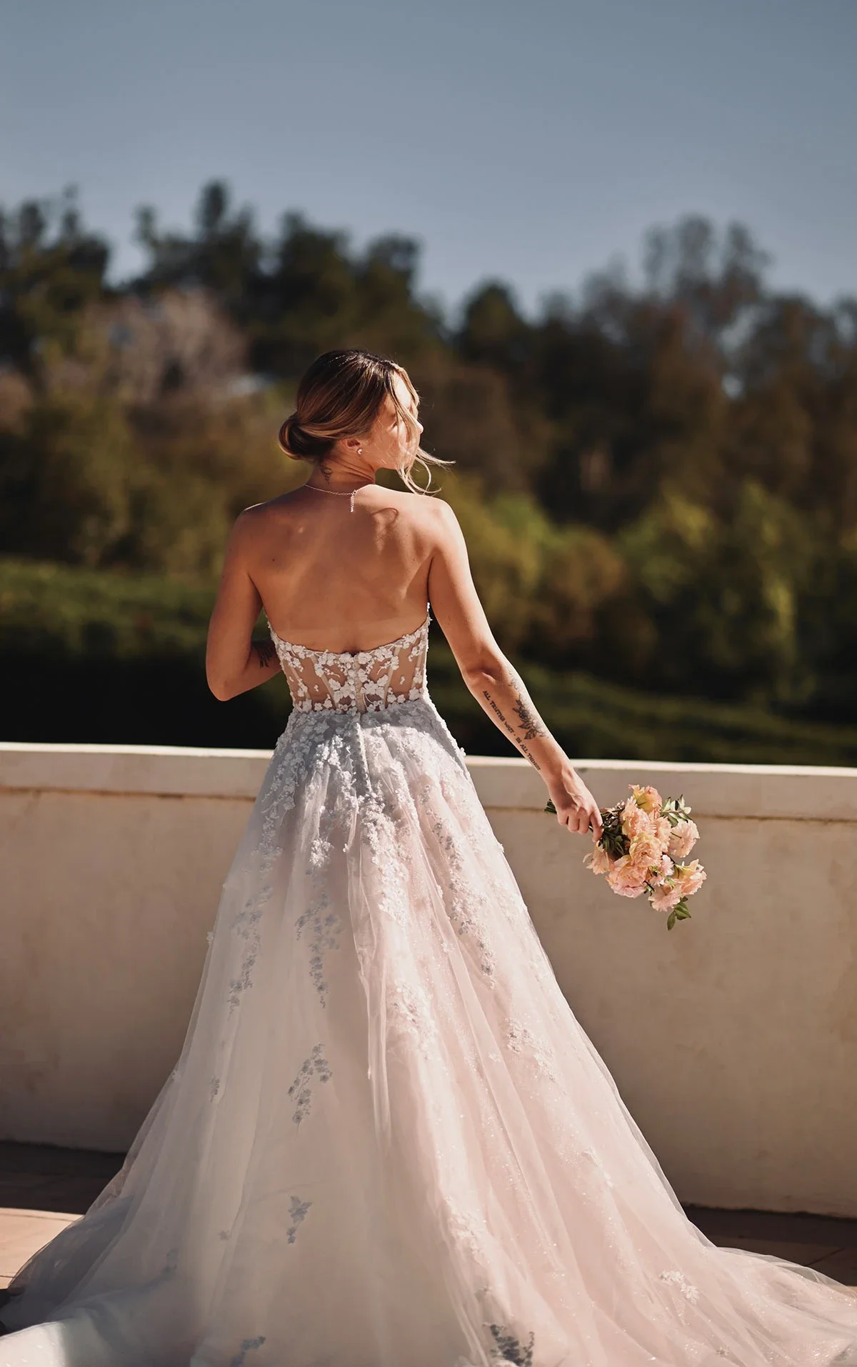 Strapless Aline Wedding Gown With Glitter Skirt