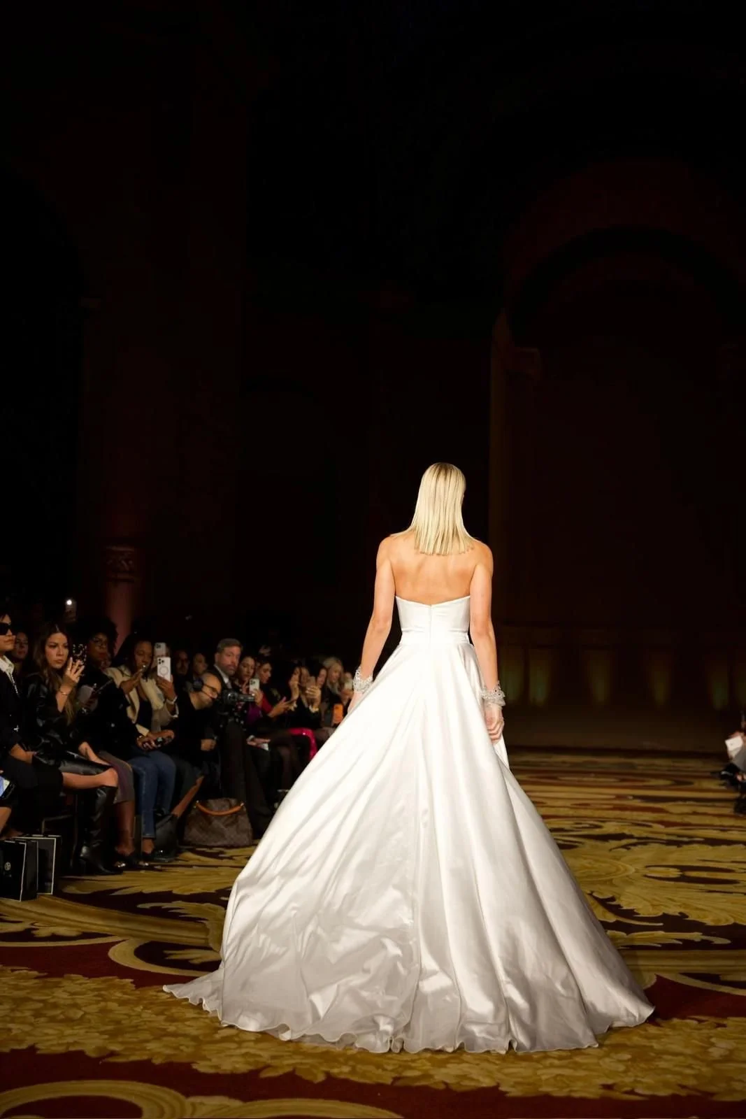 Muse By Berta Penelope Strapless Satin Aline Wedding Dress With Sweetheart Neckline