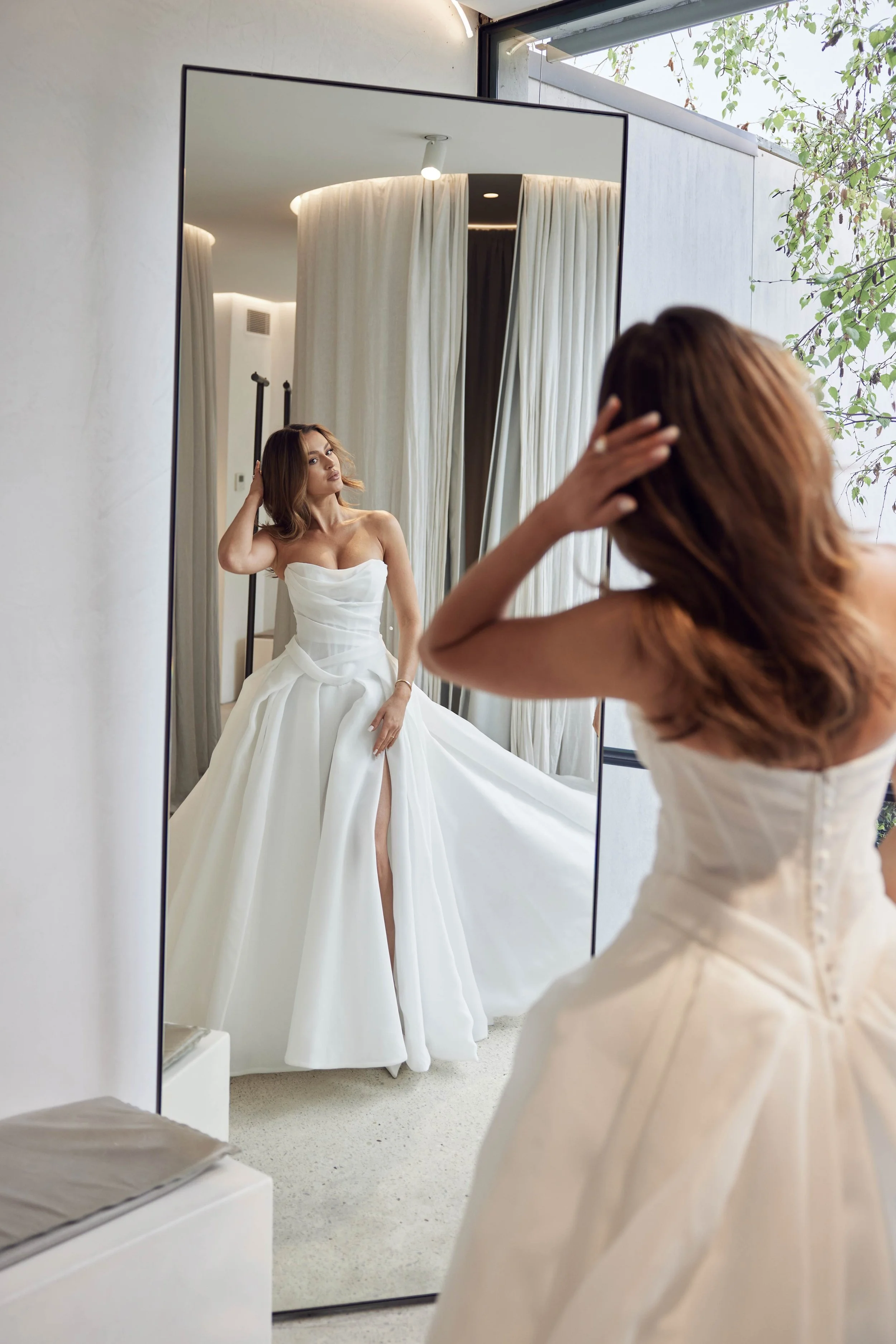 Mariana Hardwick Valencia Modern Strapless Ballgown Wedding Dress