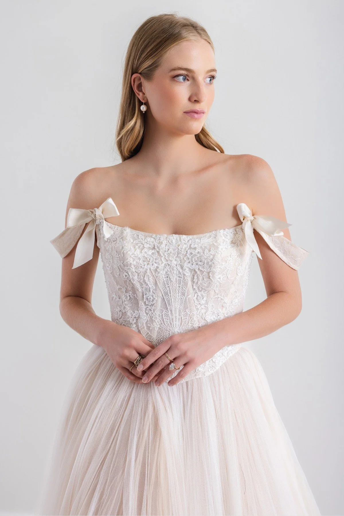 Watters Ellie available at Bride To Be Couture -  Front Detail Offf the Shoulder.jpg