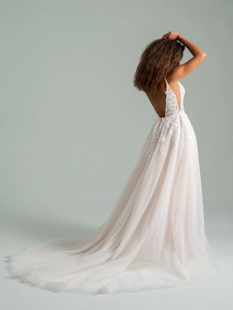 Beaded Tulle Aline Gown with Embellishments