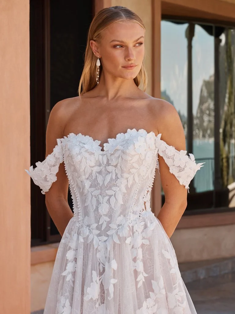 Madi Lane Osha Sweetheart Neckline A-Line Wedding Dress With Lace