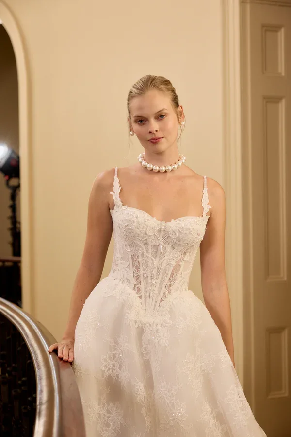 La Premiere Bridal Couture Emilia Lace Ballgown Wedding Dress Jacket.webp
