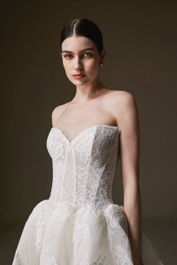 La Premiere Bridal Couture Corrine Strapless Lace Ballgown Wedding Dress