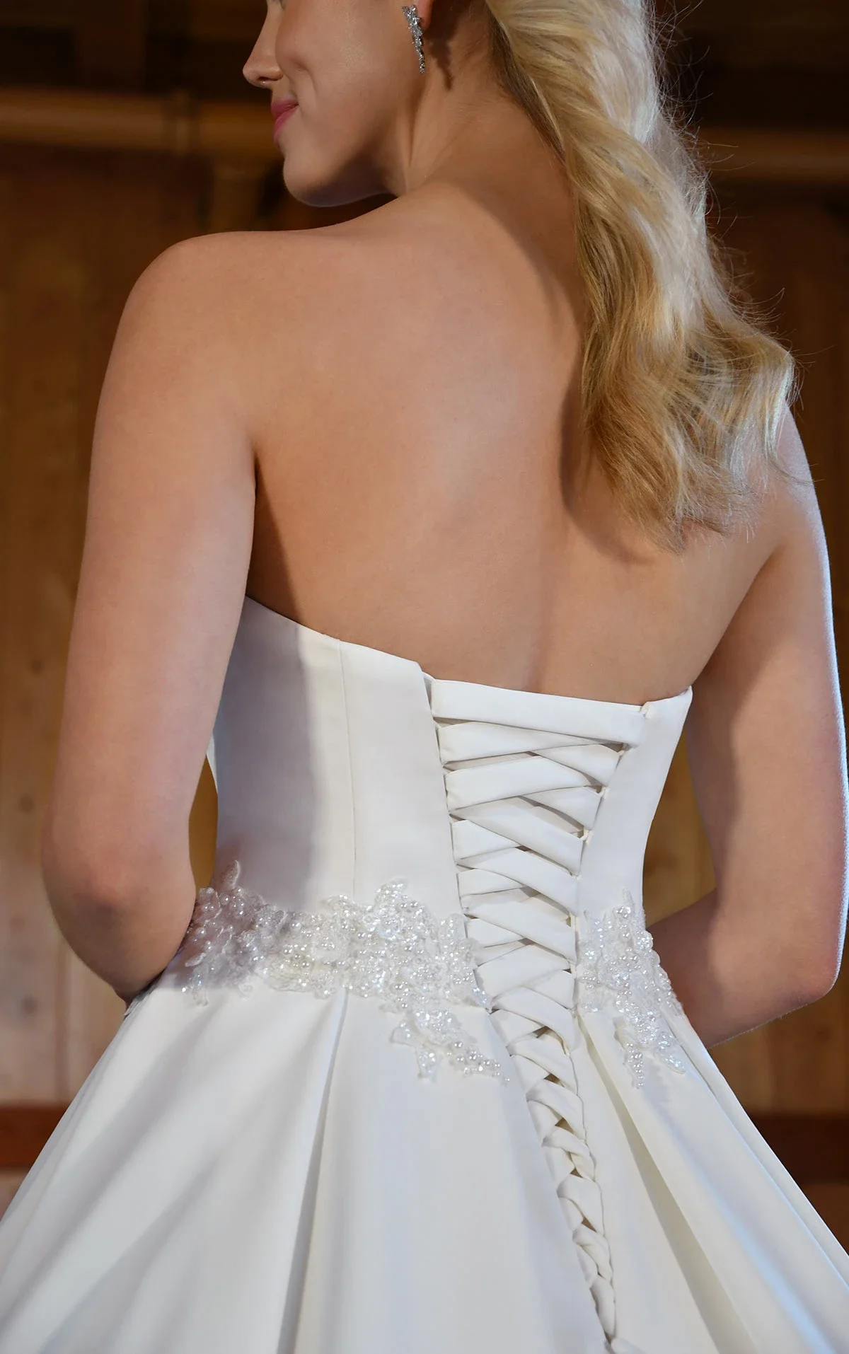 Classic Satin Ballgown Wedding Dress with Pockets