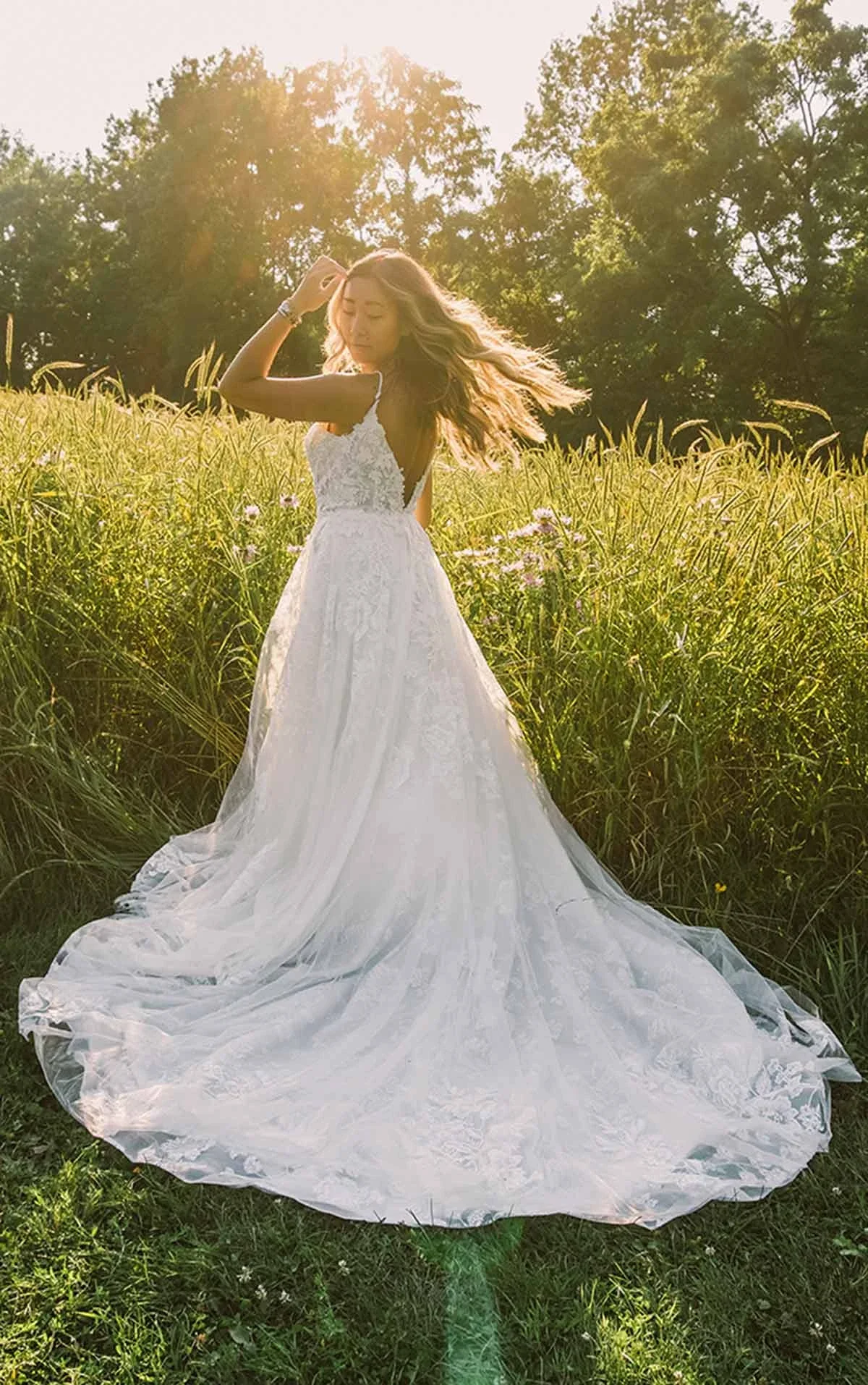 Classic Aline Wedding Dress with Sparkling Lace