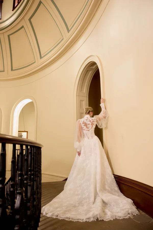 La Premiere Bridal Couture Emilia Lace Ballgown Wedding Dress Back.webp