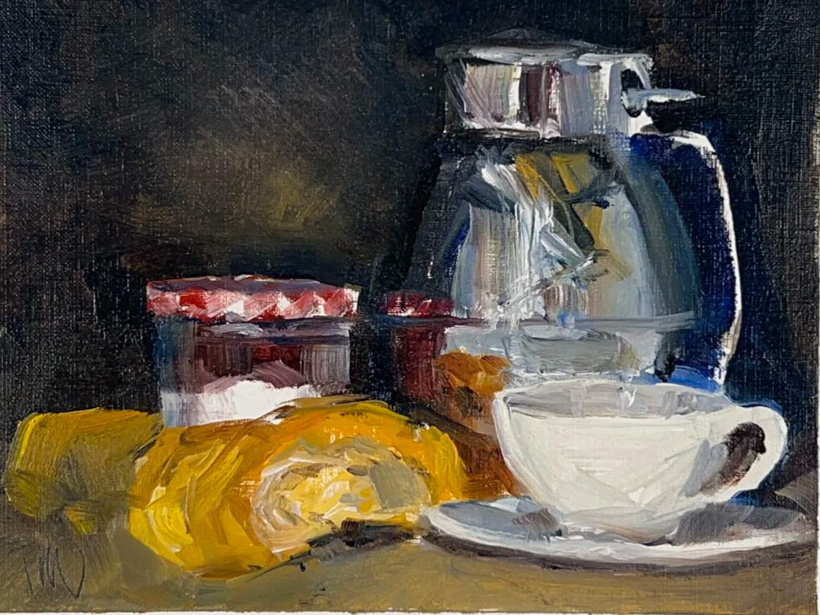 Coffee and Pastry, Still Life, 2023