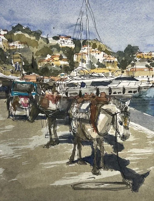 Donkeys at the Port, Hydra, 2924