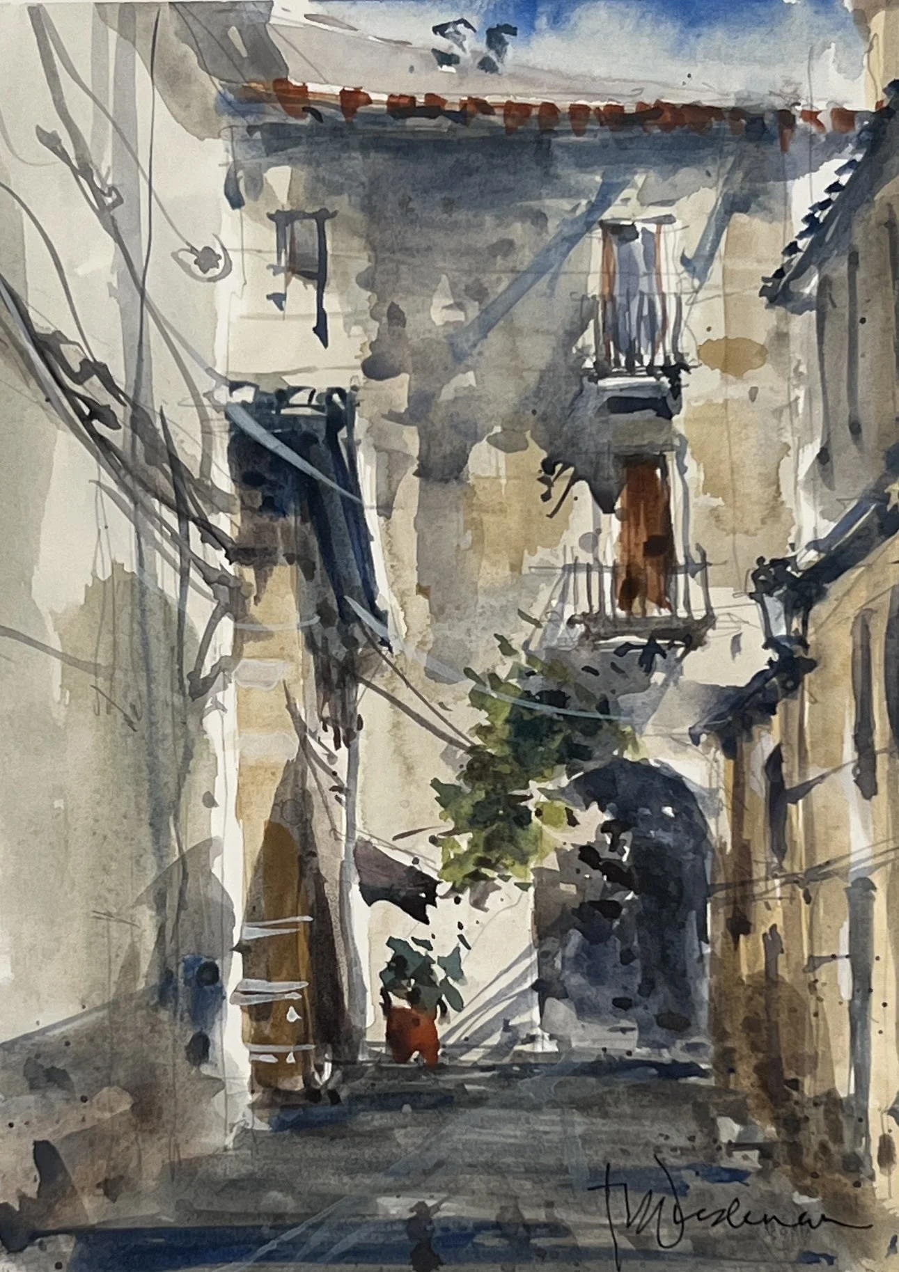 Italian alley, watercolor workshop, 2025